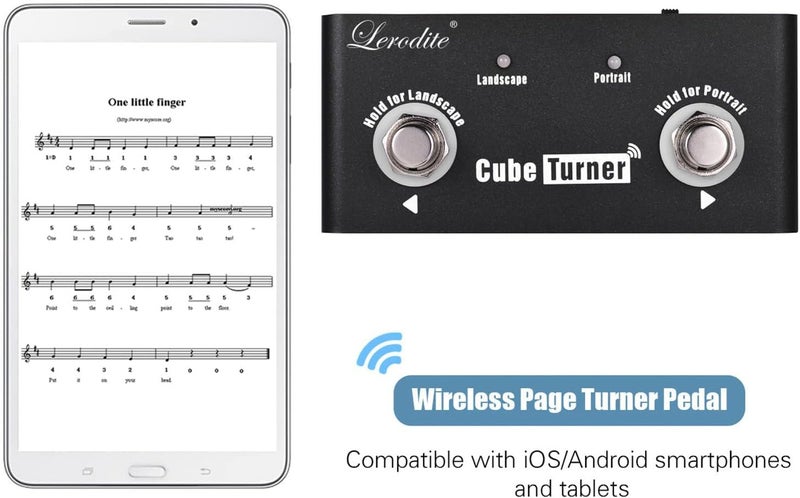 Lerodite Page Pedal Turner, External Pedal Controller,Music Score Control the Turning Function Page Up Page Down for Guitar Effect Pedal,Tablet,Mobile Phone - Image 2
